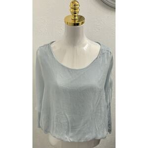 Cobblestone Living Women’s One Size Cassandra Silk Blouse Blue/Gray Italy